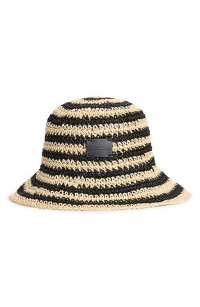 Barbour Annie Crochet Bucket Hat in Black/Ecru at Nordstrom, Size Medium