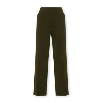Elena Miro Broeken, Dames, Groen, 2Xl, Polyester, Cropped scuba broek