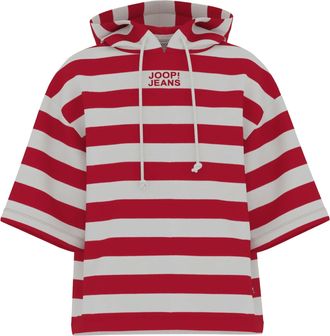 Joop Kapuzensweatshirt JOOP JEANS Timira, Damen, Gr. XL, dunkelrot, Sweatware, Obermaterial: 71% Baumwolle, 21% Polyester, 8% Elasthan, Sweatshirts Kapuzen