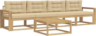 vidaXL Conjunto De Sof&aacute;s De Exterior 4 Uds. Y Beige Vidaxl