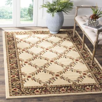 Safavieh Lyndhurst Machine Made Area rug, Ivory / Brown Traditional Style Easy Care