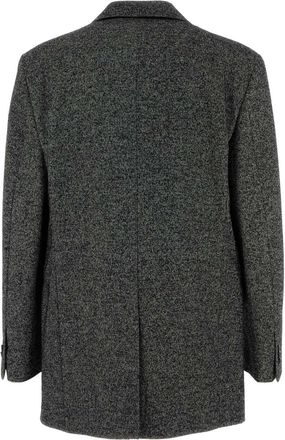 Loewe Mens Wool-Blend Two-Tone Blazer Gray Nylon Blazers