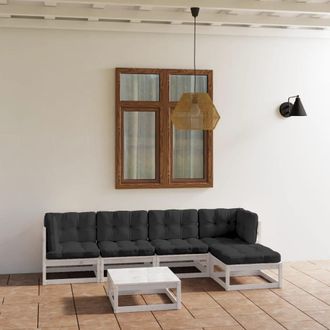 vidaXL Muebles De Jard&iacute;n 6 Piezas Con Cojines De Madera De Pino Maciza Vidaxl