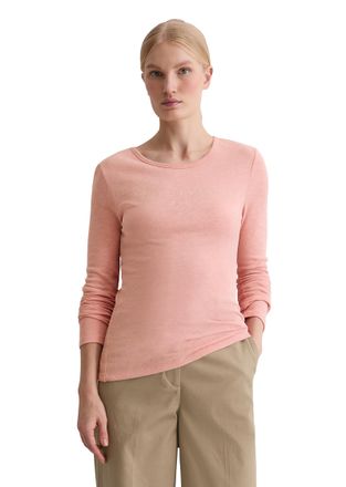 Marc O'Polo Longsleeve MARC OPOLO regular fit aus Slub Jersey, Damen, Gr. XL, natural rose, Jersey, Obermaterial: 100% Baumwolle, regular fit, Rundhals, Shirts Lo