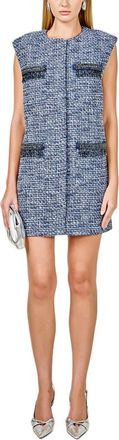 endless rose Metallic Tweed Sleeveless Minidress in Blue at Nordstrom, Size X-Large