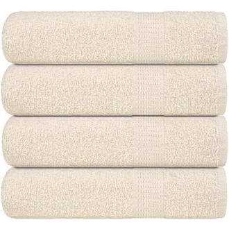 vidaXL Toallas De Ba&ntilde;o 4 Uds Crema 100x150 Cm 360 G/m&sup2; 100% Algod&oacute;n Vidaxl