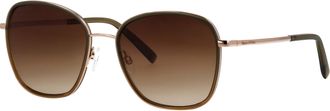 Marc O'Polo Sonnenbrille MARC OPOLO Modell 508000, Damen, gold, gr&uuml;n, leicht gl&auml;nzend, metallic, Sonnenbrillen Sonnenbrille, Form Butterfly, Logoschriftzug auf B&uuml;