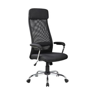 Serena Serena - Silla De Oficina Canberra, Sill&oacute;n Presidencial Con Reposabrazos, Silla De Oficina Ergon&oacute;mica, Cm 65x65h126/136, Negro