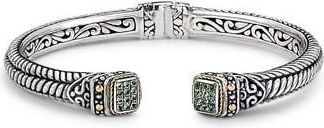 Samuel B. Woven Pav&eacute; Tipped Bangle in Peridot at Nordstrom Rack
