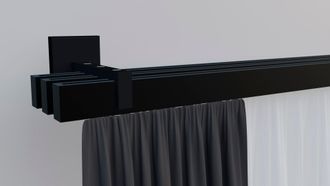 Indeko Gardinenstange »Bern« 3 läufig-läufig Wunschmasslänge Innenlauf Komplett-Set inkl. Gleitern und Montagematerial