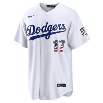 Nike Shohei Ohtani Los Angeles Dodgers USA 250 Nike Mens MLB Stadium Jersey in White | RE260MIKAJT-C1F