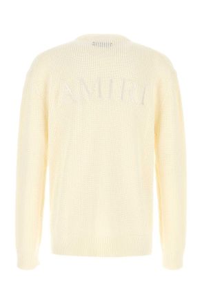 Amiri Mens Cream Crochet Sweater Ivory Exterior: Cotton Maglie