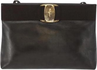 Ferragamo Pre-owned Vala Schoudertas - Dames - Vintage Schoudertas - Bruin - ONE Size - Leer - Vintage