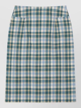 Prada high waist checked skirt button back