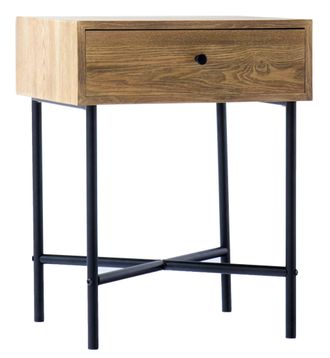 Nordlys Bedside Table Night Stand in Wood & Metal in Brown