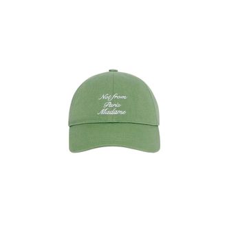 Dr&ocirc;le de Monsieur Caps, unisex, Green, Size: ONE SIZE Slogan Calligraphy Cap