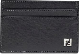 Fendi squared ff leather wallet - Black