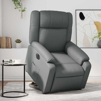 vidaXL Vidaxl - Poltrona Alzapersona Elettrica Reclinabile Grigio in Similpelle