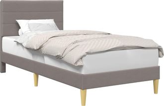 vidaXL Estructura De Cama Con Cabecera Topo 100 X 200 Cm Tela Vidaxl