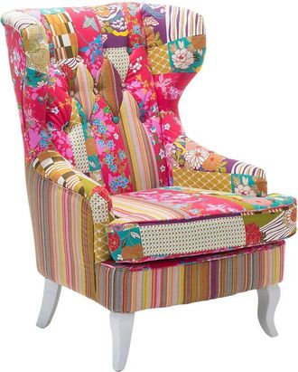 Beliani Beliani - Poltrona imbottita in tessuto multicolore - rosa Molde