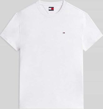 Tommy Jeans Regular Fit T-Shirt aus reiner Baumwolle in Hellgrau Melange, Gr&ouml;&szlig;e XXL