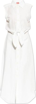 Diesel D-Elta-Sl Dress - Dames - Shirt Kleedjes - Wit - S - Linnen - Kleedjes