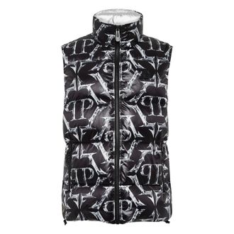 Philipp Plein Nylon Puffer Vest Chrome - Heren - Jassen - Zwart - Maat: 2XL Nylon