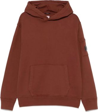 C.P. Company Kameelbruine hoodie met mouwzak - Heren - Hoodies - Rood - 2XL - Katoen - Hoodies & sweatvesten