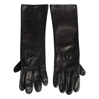 Dolce & Gabbana Guantes con Logo DG en Relieve - Accessories - Mujer - Negro - ONE SIZE
