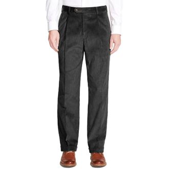 Berle Mens 8 Wale Luxury Italian Corduroy Pant In Charcoal