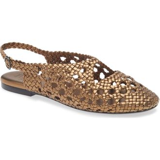 Hereu Empuria Metallic Woven Sandal in Dark Gold at Nordstrom Rack, Size 7.5Us / 38Eu