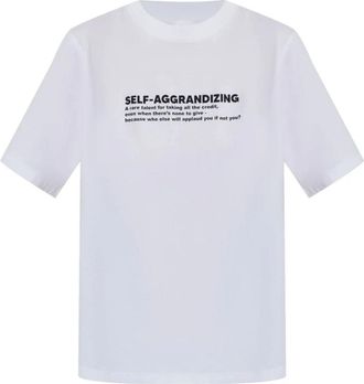Palm Angels Witte Slogan Print Crew Neck Shorts - Heren - T-shirts - Wit - XL - Tops