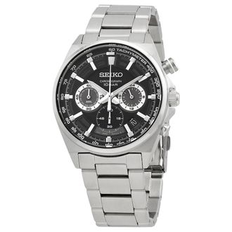 Seiko Essentials Chronograph Quartz Black Dial Mens Watch SSB397P1