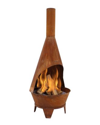 Sunnydaze 60In Chiminea Wood-Burning Fire Pit Steel With Oxidized Rustic Finish