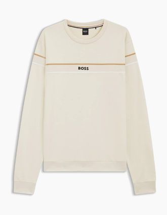 HUGO BOSS Mens Iconic Crewneck Sweatshirt - White - Size: 36