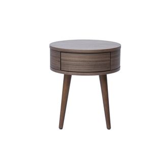 Miliboo Comodino Rotondo In Legno Scuro Con Cassetto Judith