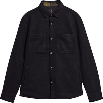 Barbour Marltown Tailored Wool-Blend Overshirt - Heren - Casual Overhemden - Blauw - L - Wol - Overhemden