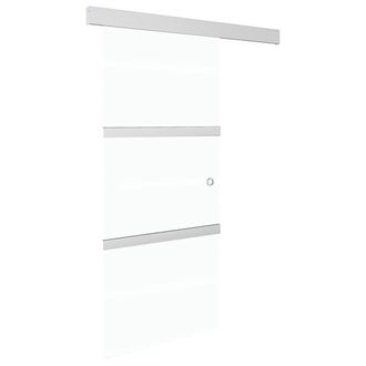 vidaXL Vidaxl - Puerta Corredera Vidrio Esg Y Aluminio Plateado 90x212 Cm