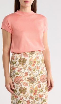 T Tahari Short Sleeve Crew Sweater in Peach Pink at Nordstrom Rack, Size X-Large