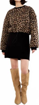 Apricot Leopard Boucle Jumper In Brown