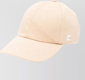 Courr&egrave;ges signature cotton cap curved brim design