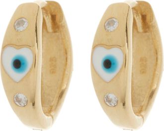 Gabi Rielle Sterling Silver Lucky Eye Crystal Huggie Hoop Earrings in Gold at Nordstrom Rack