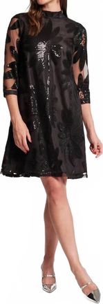 Frances Valentine Diplomat Sequin Mini Dress In Black
