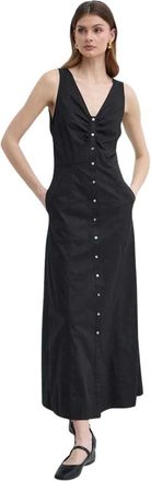 Karl Lagerfeld Dames, Jurken, Zwart, Maat: XS Katoen