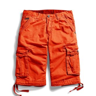 OCHENTA Mens Loose Fit Multi Pocket Cargo Shorts, Orange-a, 38