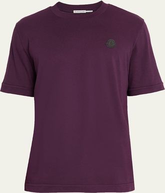 Moncler Mens Leather Logo Crewneck T-Shirt