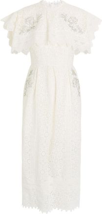 Erdem Crystal-embellished Guipure Lace Midi Dress - Off White - 10 (UK10 / S)