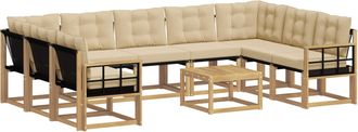 vidaXL Conjunto De Sof&aacute;s De Exterior 10 Uds. Y Beige Vidaxl
