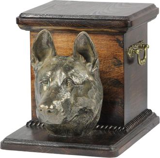 OEM Pastor Alem&aacute;n, Alsaciano: Urna Para Cenizas De Perro Con Estatuilla, Elegante Urna Para Perro, Urna &Uacute;nica Con Busto De Perro De Art-dog