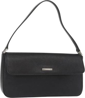 Burberry Pre-owned Shoulder Bags, female, Black, Size: ONE SIZE Pre-owned Leather Shoulder Bag